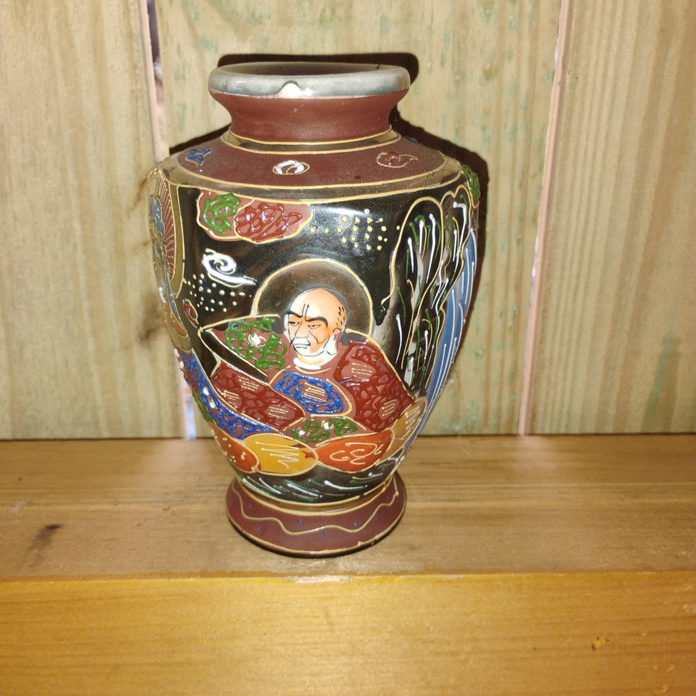 Hand-Painted Ceramic Vase with Colorful Design
